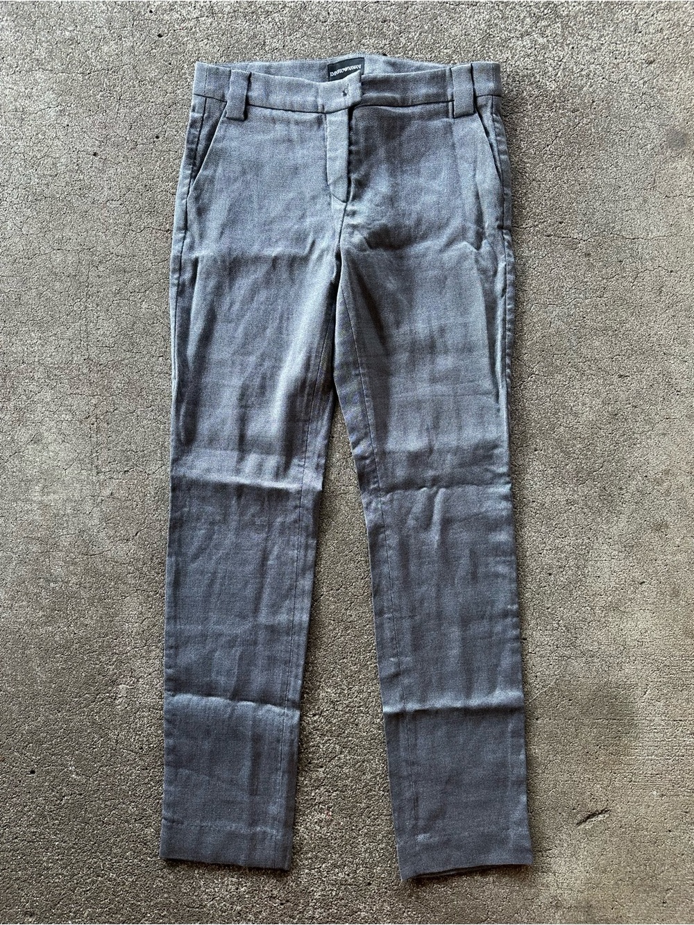 Emporio Armani Gray Wool Tapered Trouser Pants